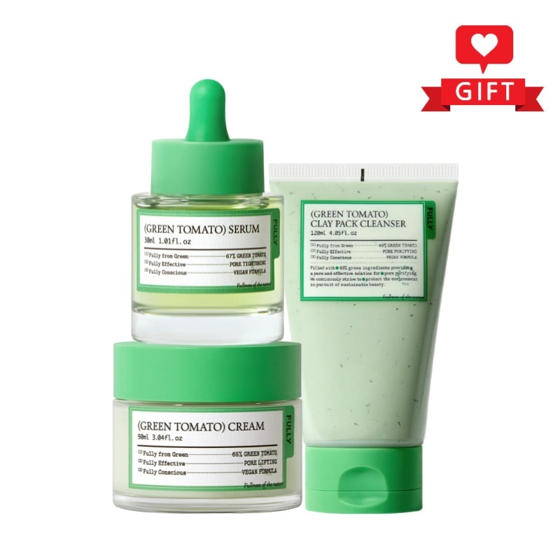 グリーントマト 3種セット（クレンザー120ml＋セラム30ml＋クリーム90ml）敏感肌OK / 韓国スキンケア