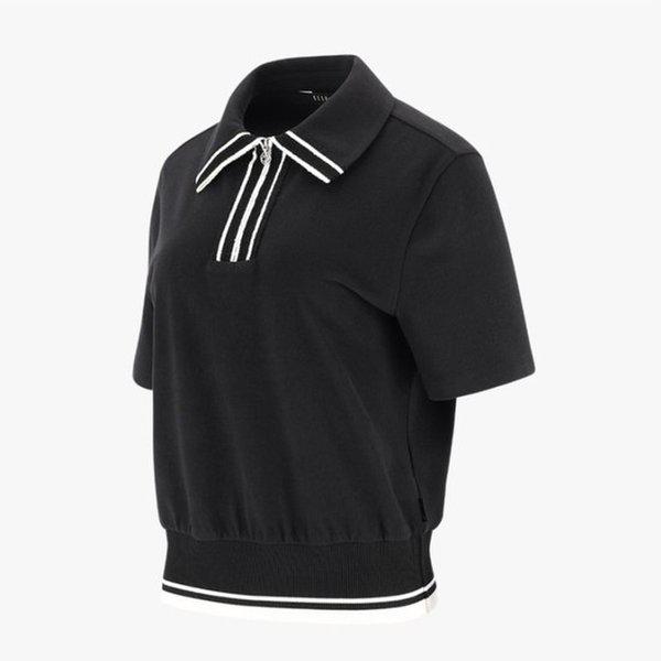 女性秋半袖型ハーフジップTシャツ6K65202_YS