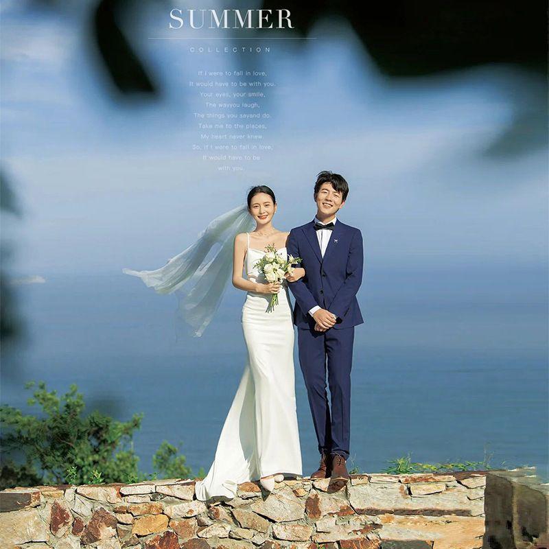 ウェディングドレス ウエディングドレス スレンダーライン キャミソール スリット トレーン 花嫁ドレス 二次会ウェディングドレス 二次会ドレス 前撮り 後撮り 6,579円