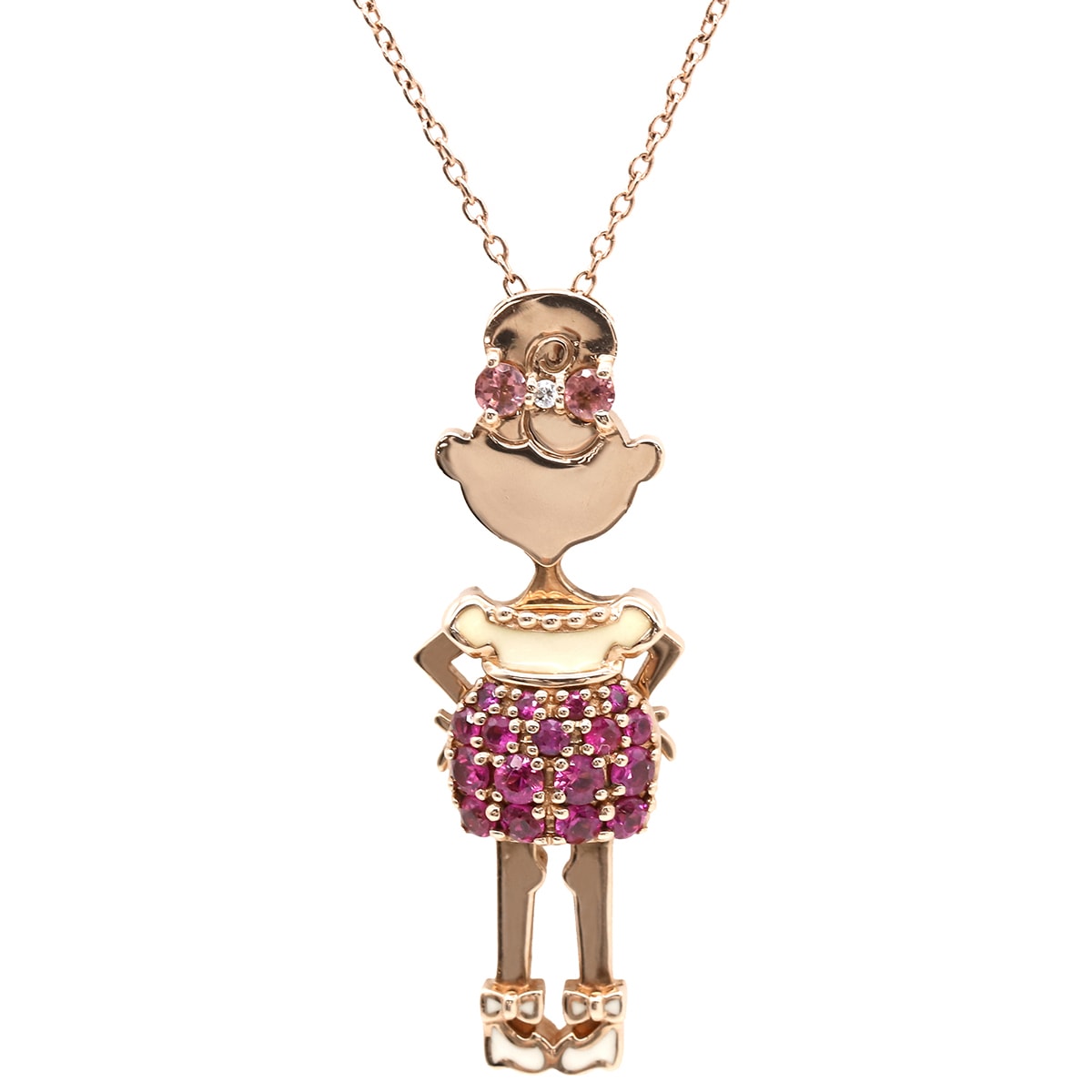 ポンテヴェキオ Ponte Vecchio ネックレス EME ネックレスセット ピンクトルマリン ダイヤモンド K9PG エナメル ホワイトゴールド K9 PG ダイヤ 替えトップ付き 【保存袋】