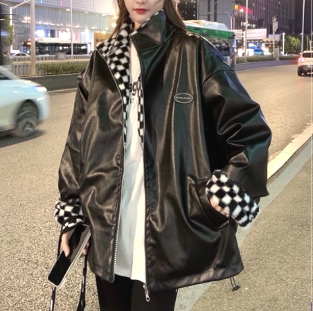 ＰUレザージャケット リバーシブルジャケット 技あり アウター ジャンパー レギュラー丈 袖あり