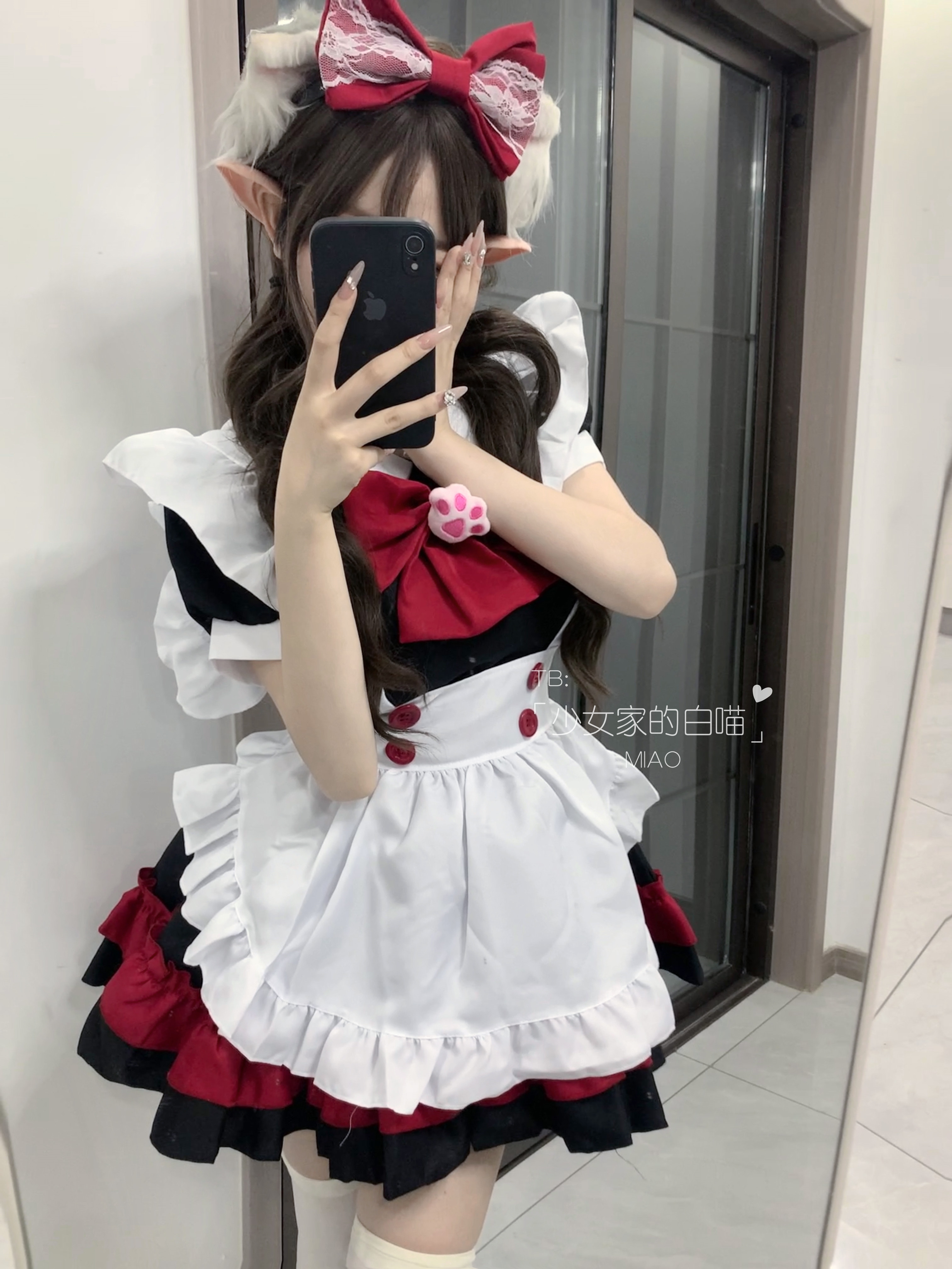 ハロウィン ヴァンパイアドレス 小悪魔ロリータ 黒と赤猫のメイド服 可愛いメイド服