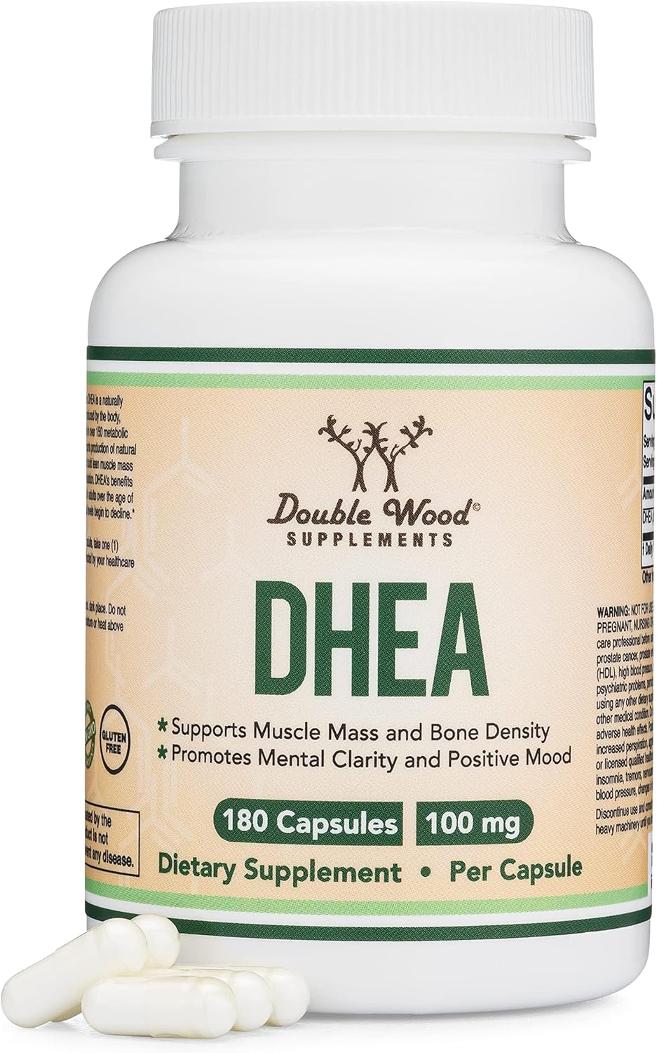 Double Wood デヒドロエピアンドロステロン 100mg 180 Capsules Max Strength 6 Month Supply