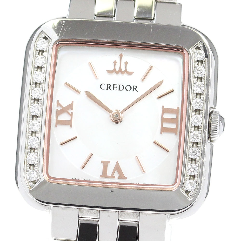 セイコー SEIKO 1E70-0CS0/GSTE867 クレドール シグノ サイドダイヤ クォーツ レディース _836282【中古】