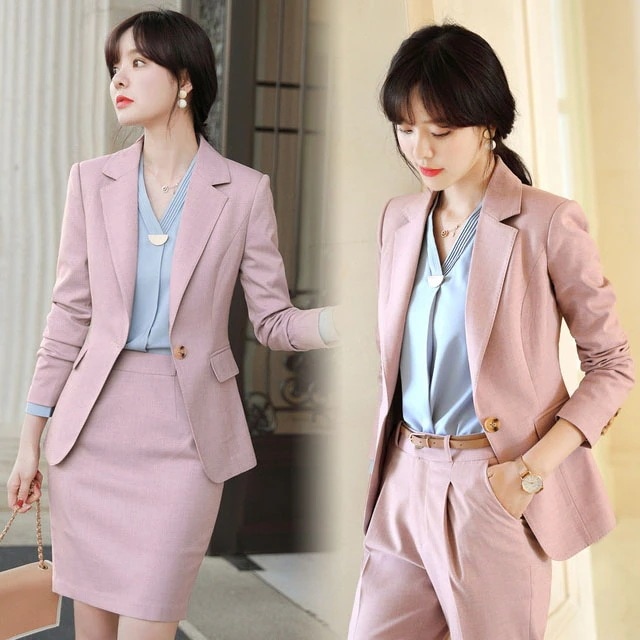 スーツ レディース ピンク パンツスーツ 2点セット フォーマル スカートスーツ 通勤 OL