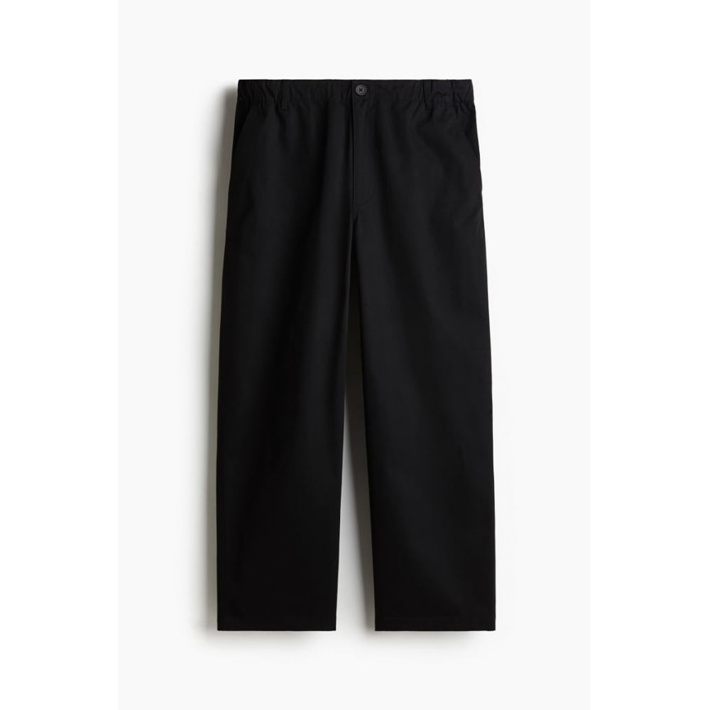 H&M ルーズフィットツイルチノパンツブラック