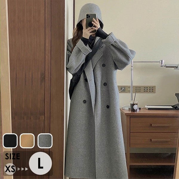 チェスターコート レディース ミディアムコート ロングコート コクーンコート 小さいサイズ 小柄 レディース 秋 冬 冬服 定番 暖かい あったか ロング チェスター コート カジュアル シンプル フ