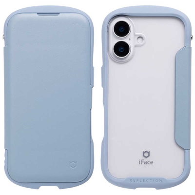 他サイト： HAMEE　［iPhone 16専用］iFace Reflection ダイアリー ポリカーボネート クリアケース iFace ペールブルー　41-980316の商品画像