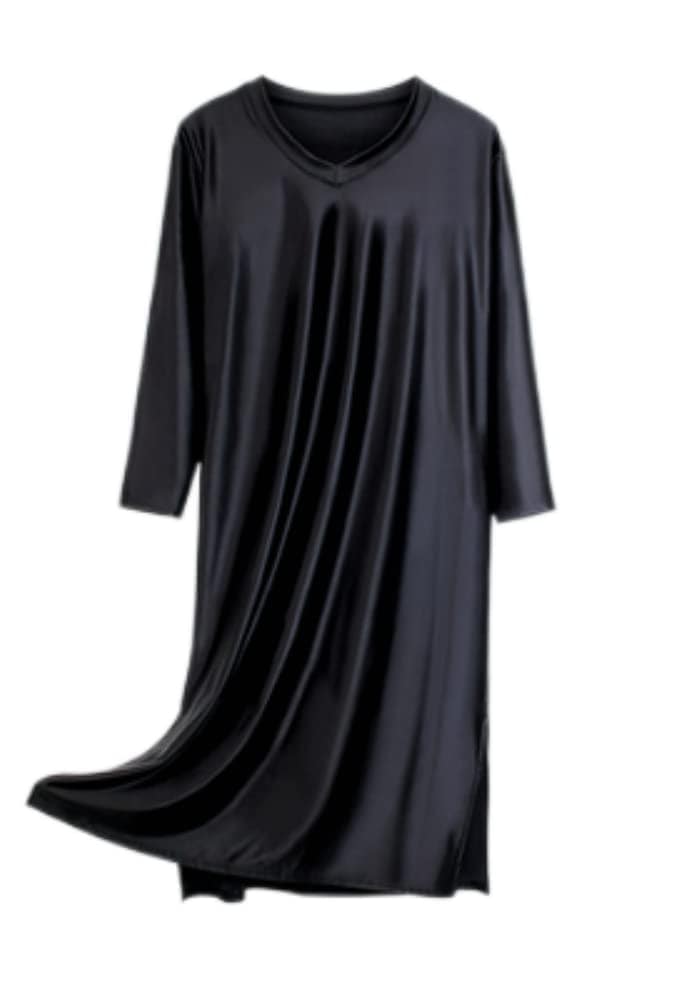 Vネックルームウェア ロングドレス レディース超光沢 レオタード パジャマ 伸縮性 極薄素材 激密着 ツルツル パーティー 自由 大胆コスプレ 誘惑セクシー リラックス (ブラック 32529