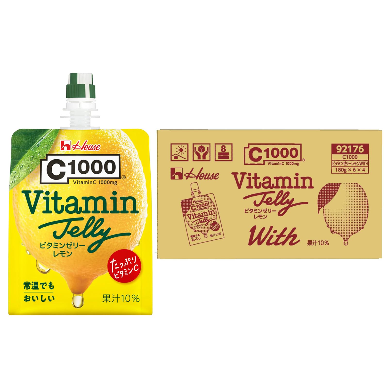 ビタミンゼリーレモンWith 180g×24袋 ハウスウェルネスフーズ