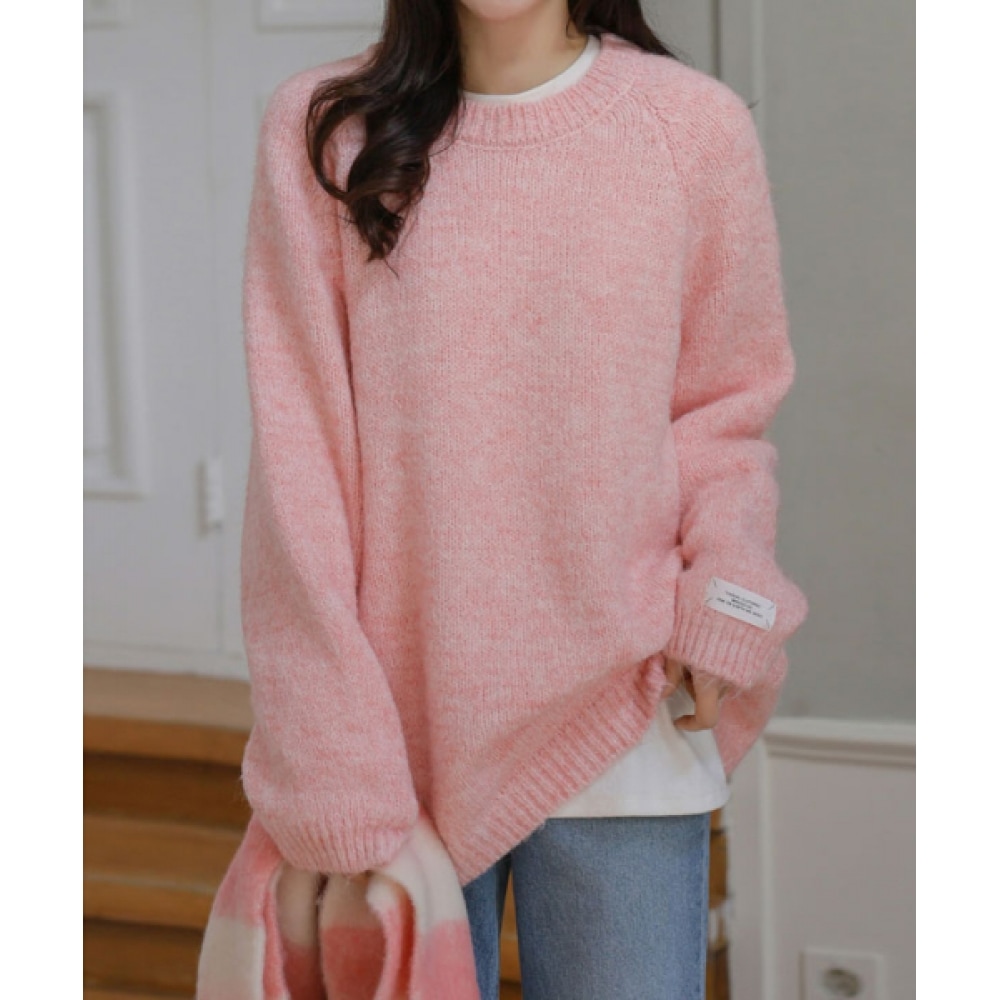 フレンチシックバーティススリーブパッチラグランウールニット 5,458円