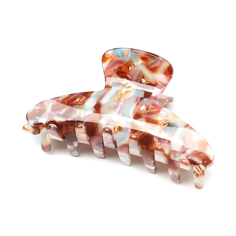 QinGoo 中くらい ヘアクリップ 髪留め クリップ バンスクリップ しっかりとまる ヘアアクセサリー 可愛い 大人 韓国 レディース 1本(8.5cm*4.8cm,Magic Color) 5,473円