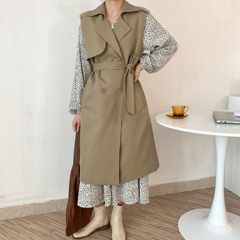 【大人気】トレンチジレ ジャケット アウター ベスト ジレ トレンチコート トレンド チョッキ ノースリーブ カジュアル レディース 可愛い カジュアル オフィスコーデ. ママコーデ ３カラー