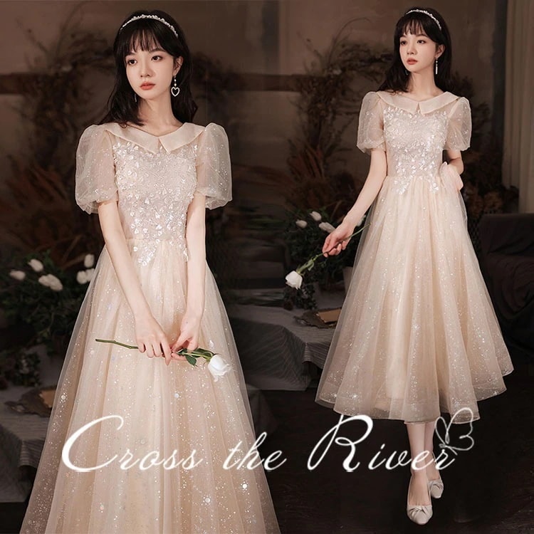 【急速出荷!】パーティードレス ロング 大人 高校生 演奏会ドレス ロングドレス 森ガール イブニングドレス マキシ丈 ミモレ丈 結婚式 披露宴 ウェディング ル キラキラ 二次会 花嫁ドレス スパン