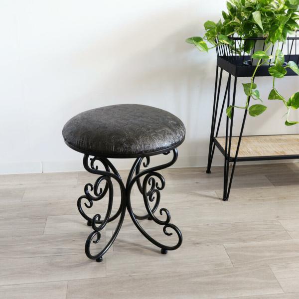 チェア スツール レトロ アンティーク かわいい 丸 椅子 ヴィンテージ クラシカル 座面高さ46cm 円形 いす イス 1人掛け