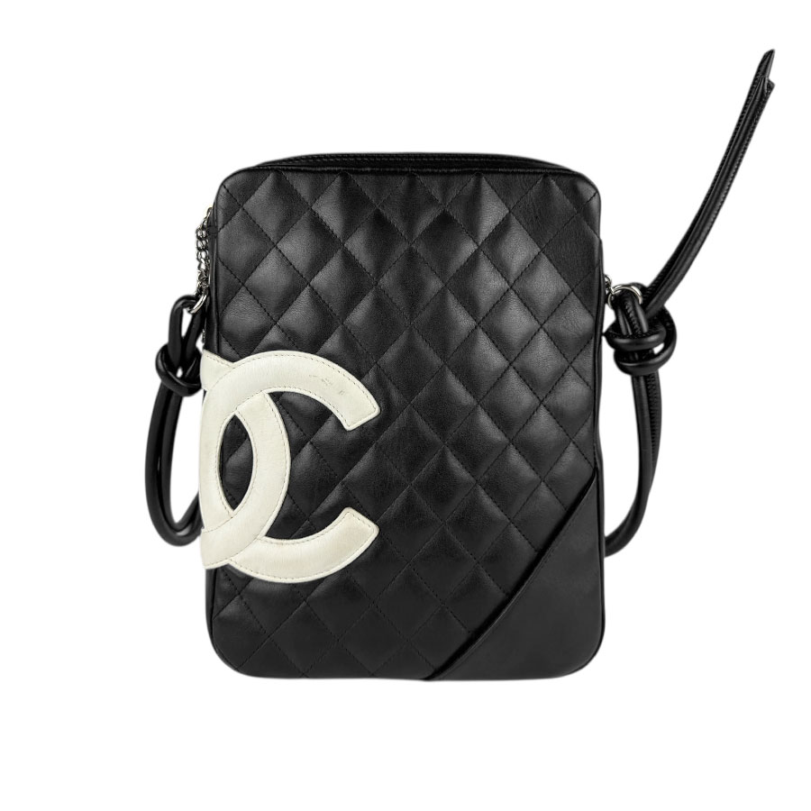 シャネル CHANEL ショルダーバッグ カンボンライン ラムスキン ブラック×ホワイト レディース n1193 185,000円
