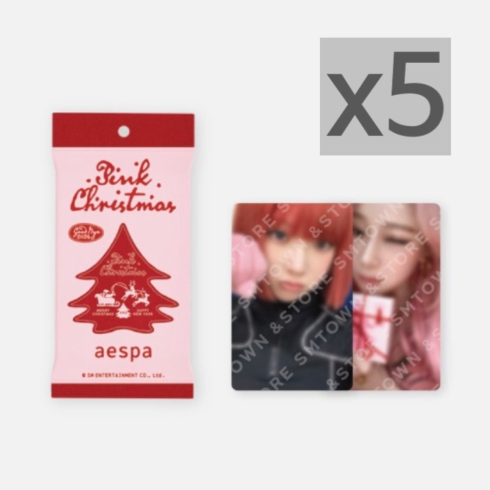 aespa 2024 PINK CHRISTMAS PHOTO CARD RANDOM PACK 5個