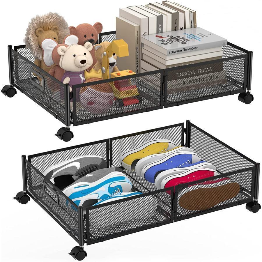 ベッド下収納キャスター付き2個セット収納ボックス折りたたみ高さ16cmベッドした収納ケース引き出し床下収納大容量薄型連結可能ベッド下収納ベッド