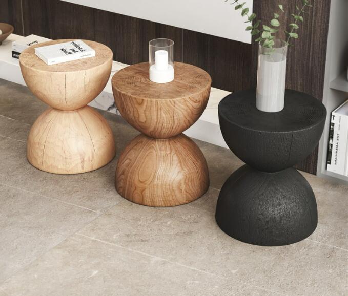 天然木製椅子北欧風　木製椅子　 サイドテーブル 置物 丸型 リビング 家庭用椅子　円形椅子　丸い椅子　テーブル両用