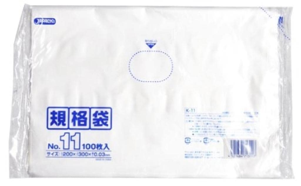 規格袋 11号100枚入03LLD透明 K11 [xまとめ買い（60袋x5ケース）合計300袋セット] 38-456