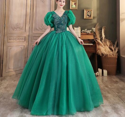 ロングドレス 2色 発表会 半袖 結婚式 ドレス パーティー カラードレス 披露宴 大きいサイズ 演奏会