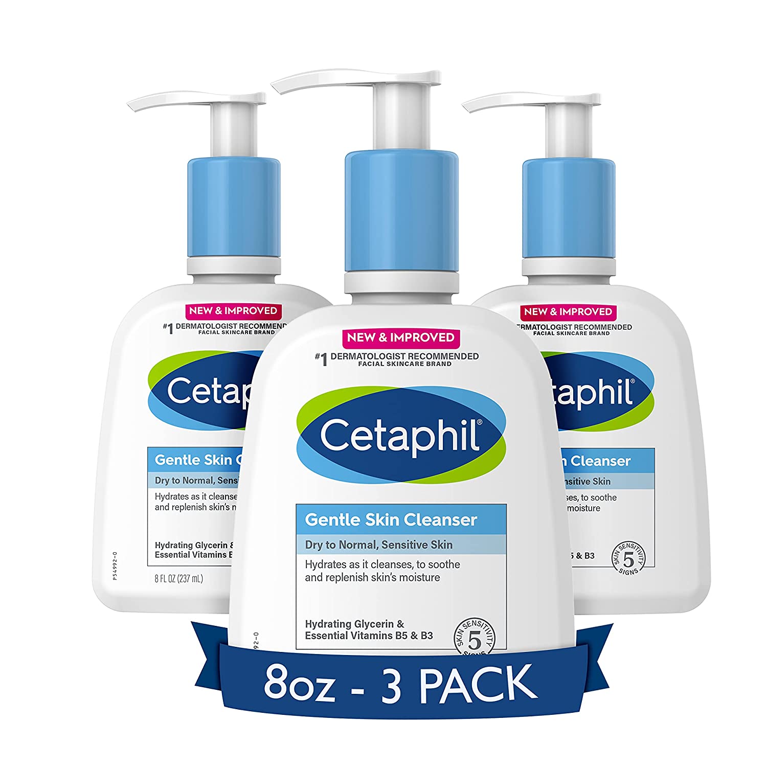 CETAFFILの洗顔料乾燥から通常の敏感肌のための保湿やさしい肌用クレンザーNEW8oz3パッ