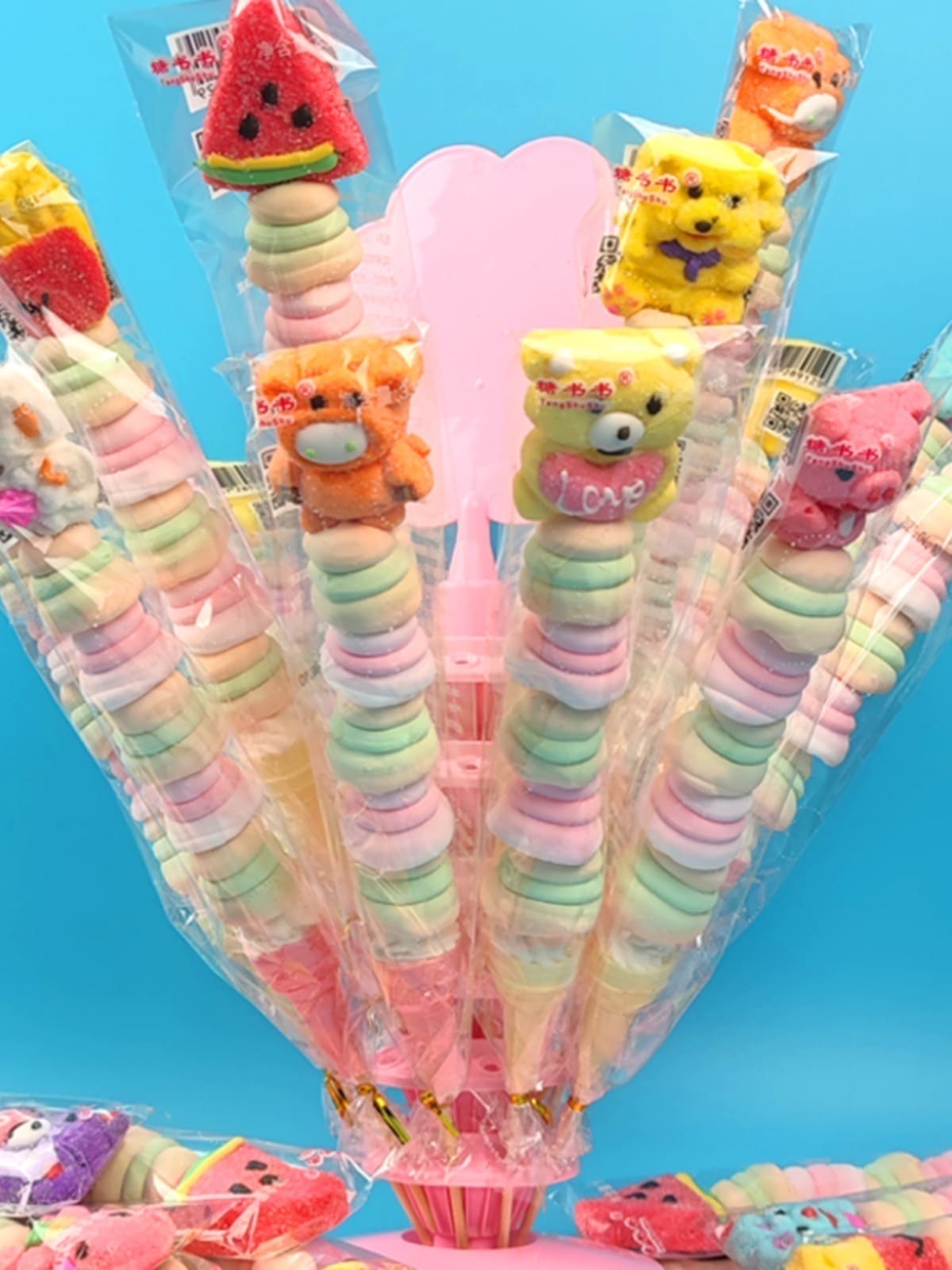 2個で3oo円OFF！マシュマロは長い紐の漫画のかわいいソフト ロリポップ キャンディをにまとめて