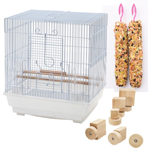 鳥籠　セキセイインコのための便利グッズセット　（クオリス　ＢＩＲＤ　ＣＡＧＥボルダリング　おもちゃ総合栄養食　Ｖｉｔａｐｏｌ）　ＣＲＣ55―25―10―10―50