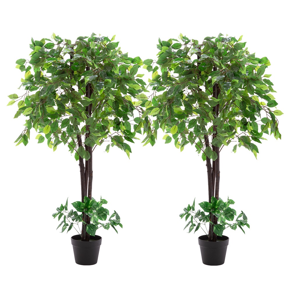光触媒 人工観葉植物 ベンジャミン2本セット フェイクグリーン 大型 インテリアグリーン