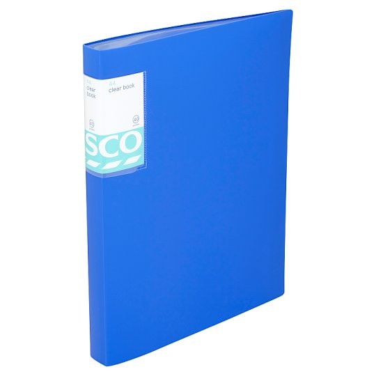 Tesco Blue A4 Clear Book 40 Pockets
