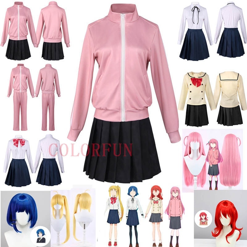 ぼっちざろっく! コスプレ衣装+ウィッグ 後藤ひとり 伊地知虹夏 山田リョウ 喜多郁代 JK制服 セーラー服日常服 女子高生 コスチューム イベント パーティー ハロウィン クリスマス 学園祭 文化祭