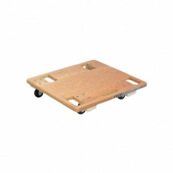 サカエ 板台車スタッキング仕様 オール自在タイプ 450x450x85mm 木目 SD-450N