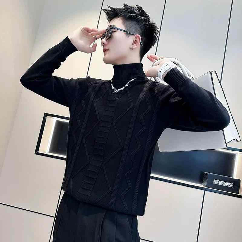 メンズ 服 シンプル ファッション オシャレ 大人 かっこいい 大きいサイズ ストリート 紳士服 タートルネックセーター 黒 シャツ 長袖 インナー セーター 秋冬 トップス 9,130円