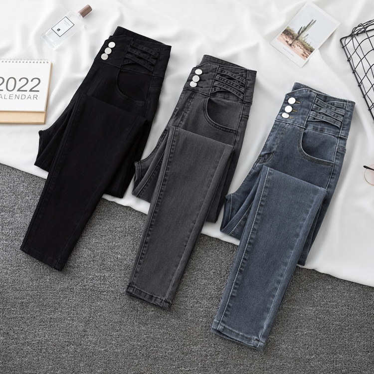 ボトムス パンツ デート デニムパンツ ハイウエスト デニム 春 夏 秋 冬 オールシーズン ブルー グレー ブラック 個性的 S M L XL 2XL 3XL 4XL こなれ感 スタイルアップ