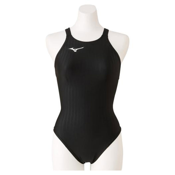 競泳用ミディアムカット(レースオープンバック)(ジュニア) (09ブラック) スイム 競泳水着 STREAM ACE レースオープンバック (N2MA0423)