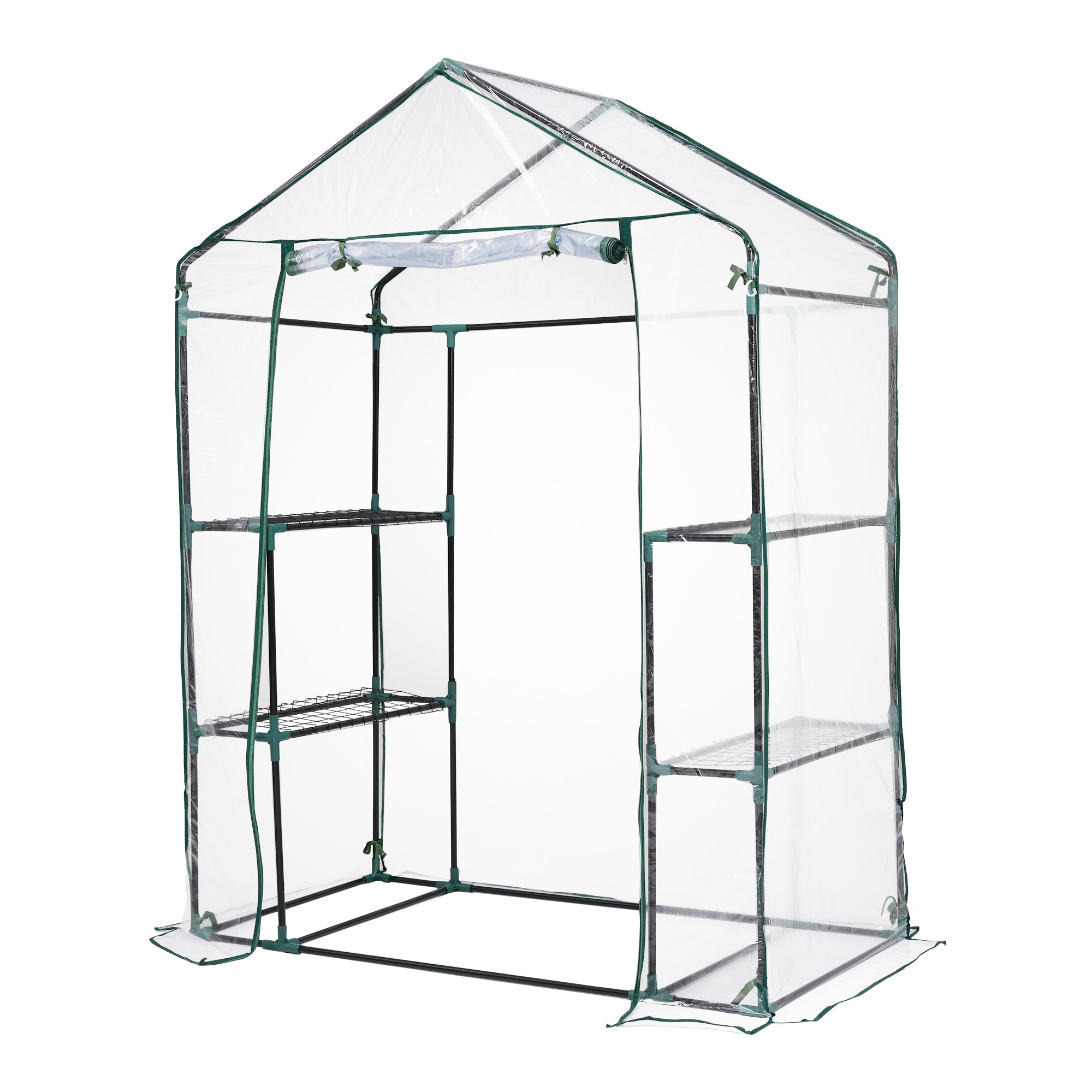 2025新入荷!【早割り】ビニール温室 2枚カバー付き 温室 左右2段 144*75*193CM ベランダ 家庭用 ビニールハウス グリーンハウス 家庭菜園 ガーデンハウス フラワーハウス ラック ビ