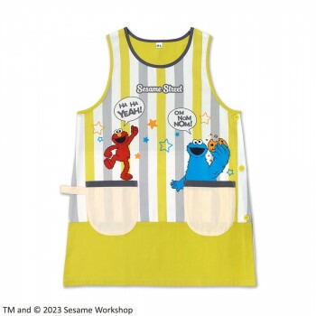 セサミストリート エプロン ストライプ マスタード ST-IS0002