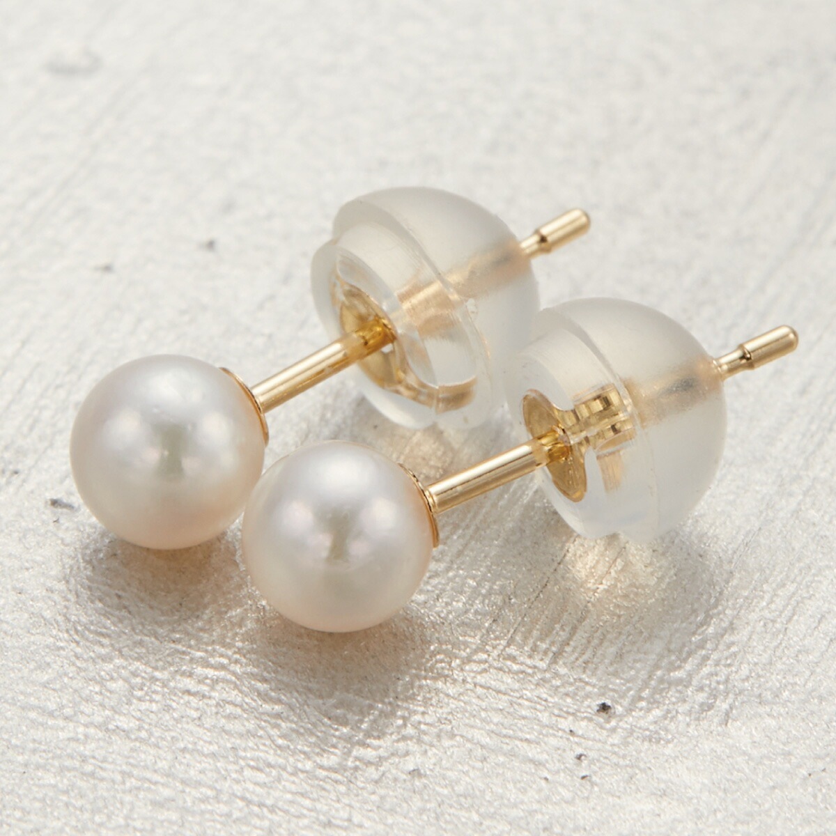 ピアス レディース K18ポスト ゴールド あこや真珠 本真珠 パール 4mm 一粒 シンプル