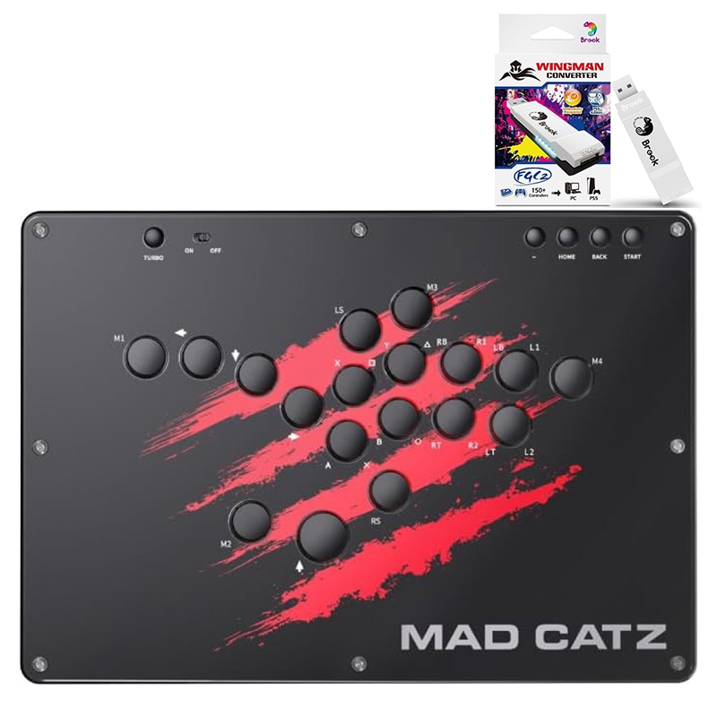 Mad Catz レバーレス アーケードコントローラー N.E.K.O. ＆ Brook Wingman FGC2 PS5 コンバーター セット