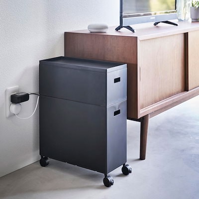 他サイト： 追加用収納ボックス 山崎実業 tower タワー 蓋付き収納ボックスワゴン用追加ボックス S ブラックの商品画像