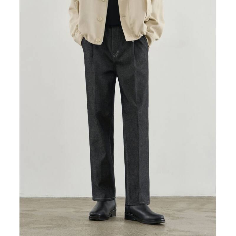 DRAW FIT リラックスドストレート 生デニムパンツ [BLACK] DFDN1201BK 403433