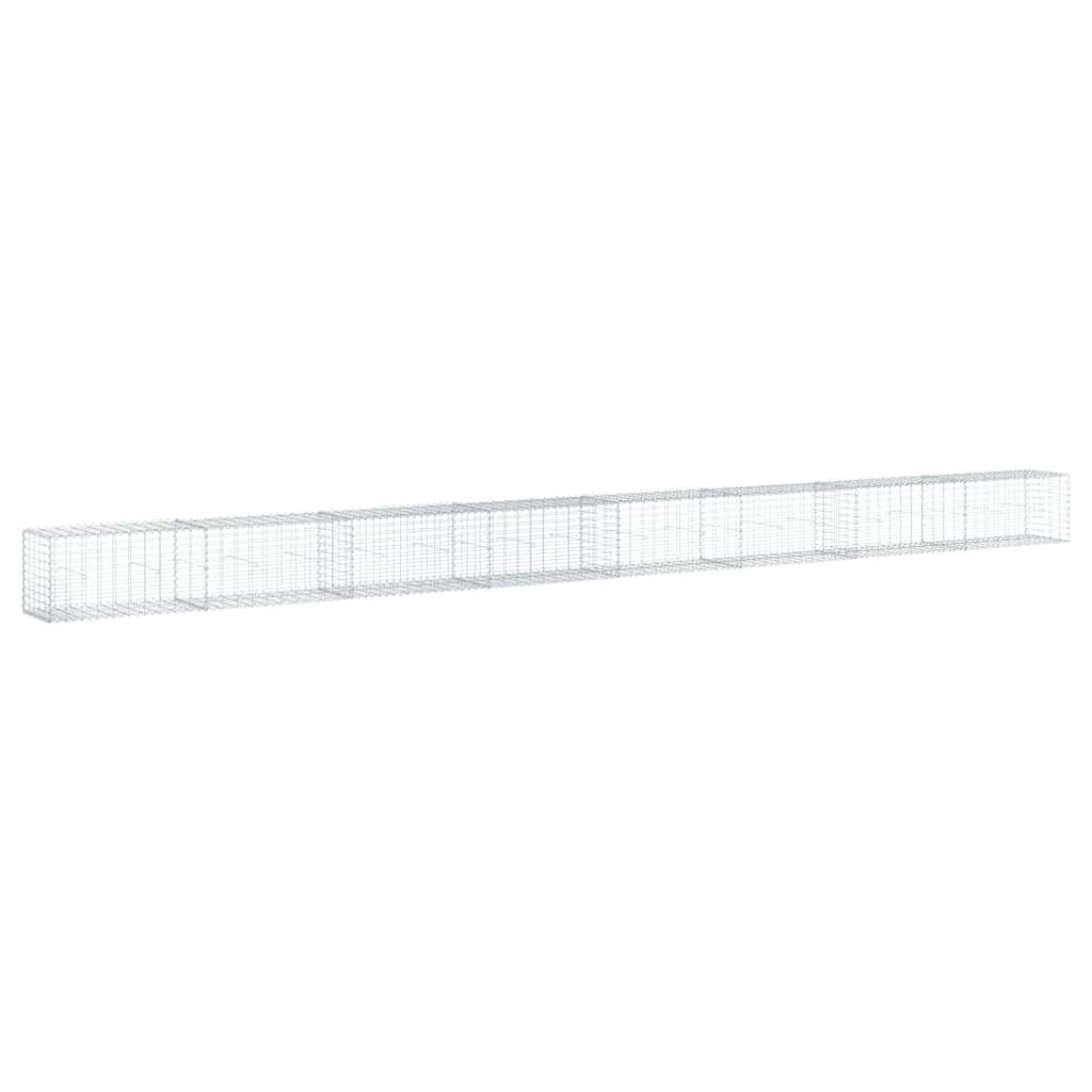 蛇籠バスケット カバー付き 800x50x50cm 亜鉛メッキ鉄