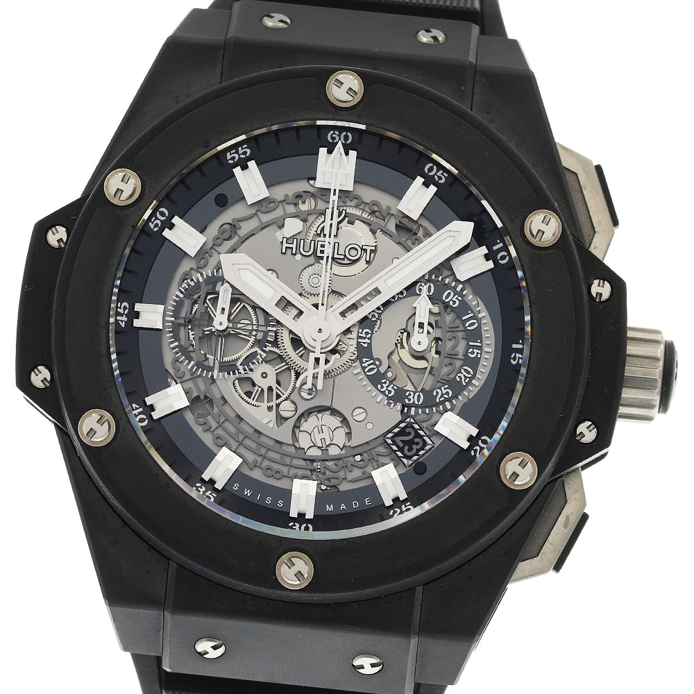 ウブロ HUBLOT 701.CI.0170.RX キングパワー ウニコ ブラックマジック クロノグラフ 自動巻き メンズ 良品 箱付き_961297【中古】