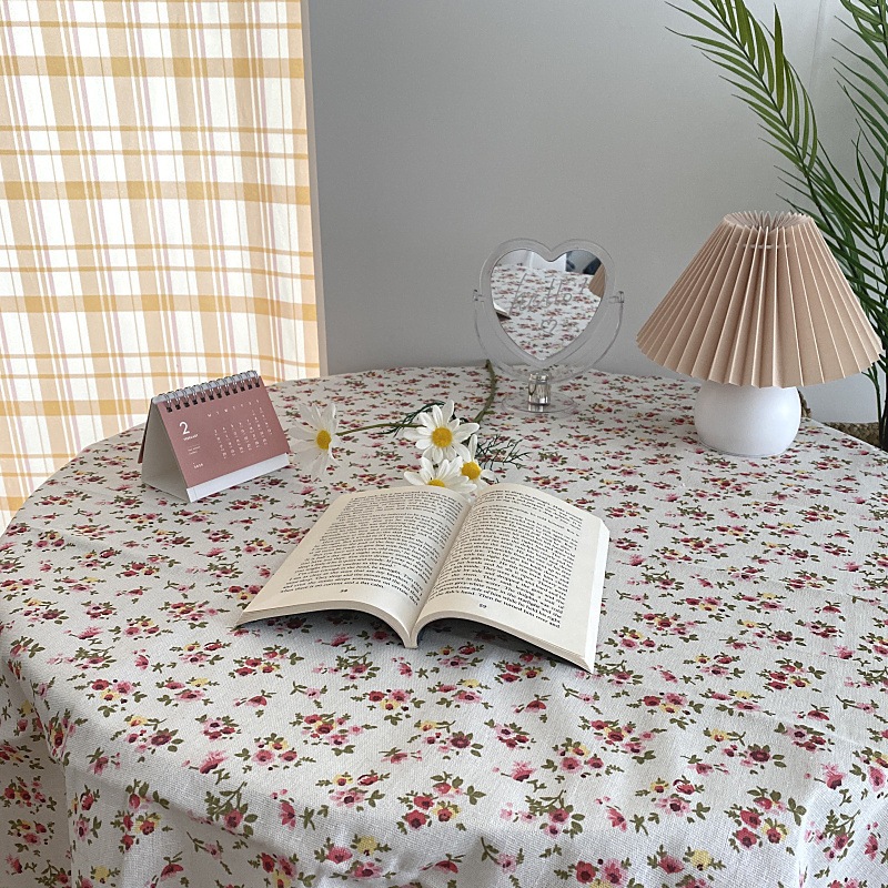 Ins韓国風小さなバラの女の子ハート花花背景布ワイルドテーブルデスクソフト写真小さなテーブルクロス インテリア 装飾