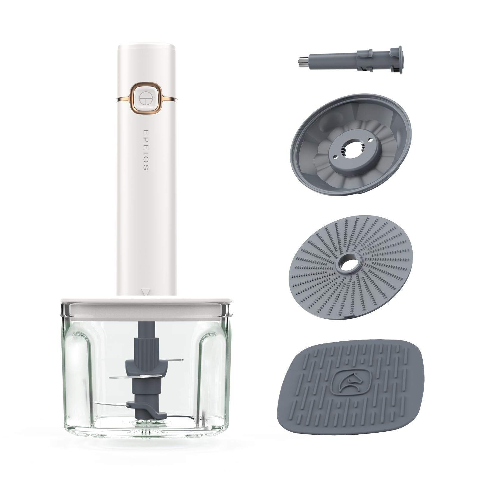 フードプロセッサー コードレス エペイオス(Epeios) フードチョッパー 1台5役 刻む/挽く/混ぜる/両面おろす/泡立てる ブレンダー 電動 大根おろし器 電動 フードミキサー 水洗い可能 みじ