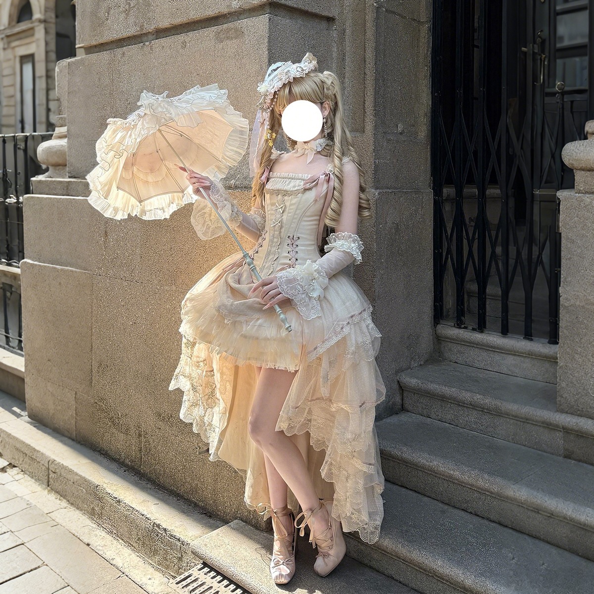 ライトシャドウロリータスカート大人の花嫁ゴージャスな誕生日ドレスヘビーロングプリンセスドレスロリータ