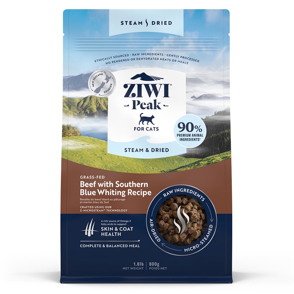 ジウィピーク　スチーム＆ドライ　キャットフード　ビーフ　８００ｇ　ｚｉｗｉｐｅａｋ　ＣＲＣ35―12―20―10―00