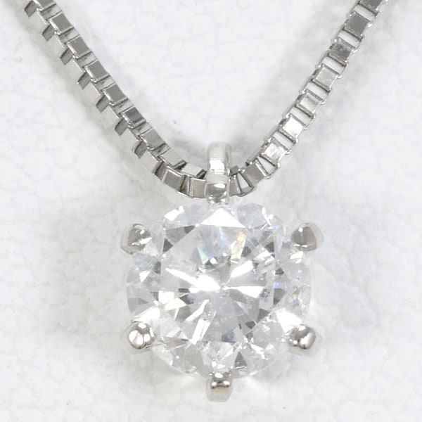 PT900 プラチナ PT850 ネックレス ダイヤ 0.38 鑑定書 ジュエリー 中古