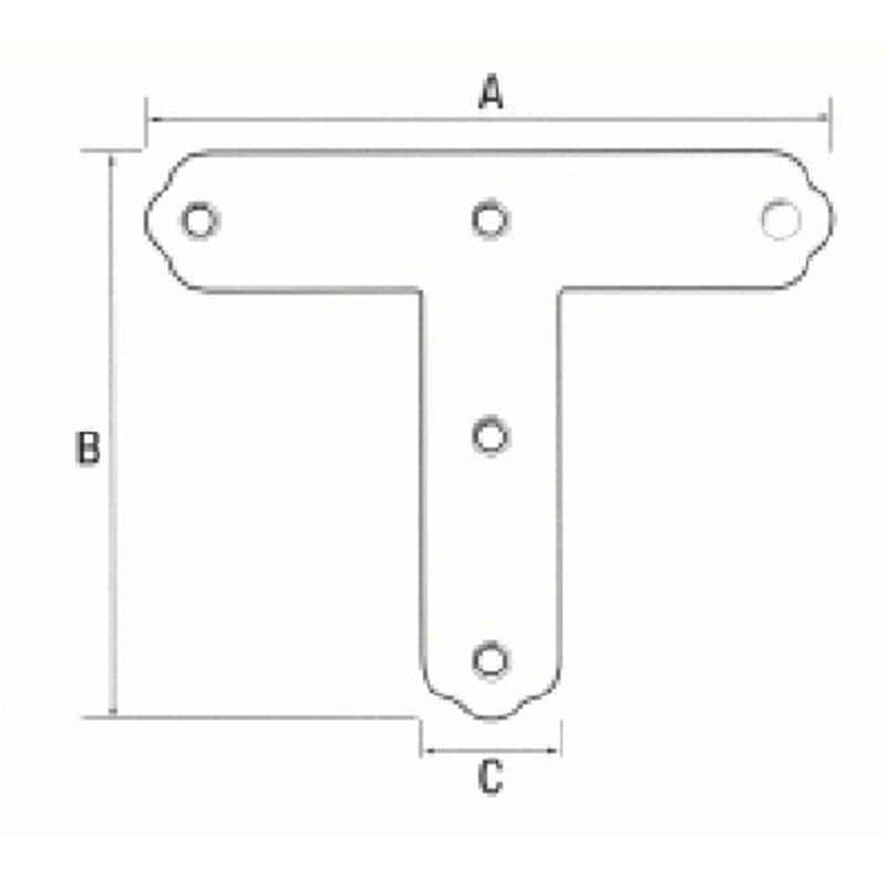 福井金属工芸　鉄T型金具47mm 200個入　NO.6285
