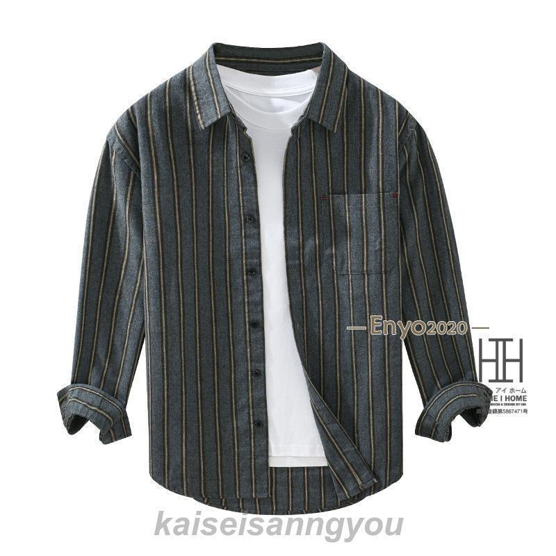 安い商品 今日だけ シャツ メンズ 長袖 ストライプシャツ メンズシャツ カジュアルシャツ ネルシャツ ワークシャツ 春 春服 秋 冬 ポケット おしゃれ 長袖シャツ 柄シャツ ギフトポイント